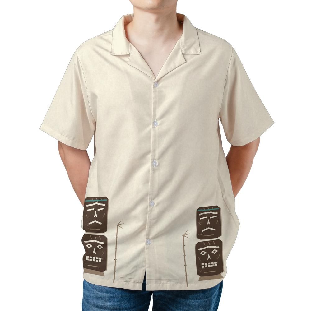 Tiki Nights — Bone Hawaiian Shirt